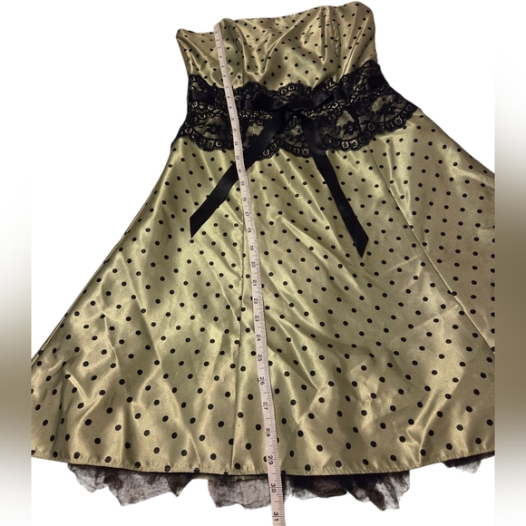 Jessica McClintock Gunne Sax Y2k 80s 90s Ballerina Strapless Prom Polka Dot Sz 7 - Picture 5 of 10